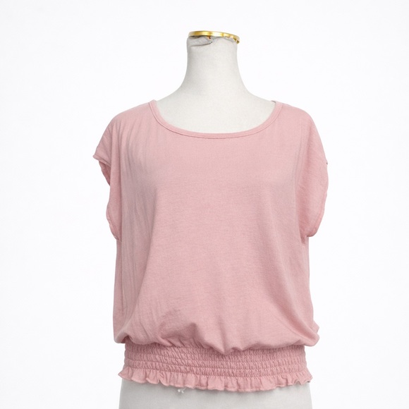 Chaser Tops - CHASER Pink Smocked Waist Blouson Top – Medium